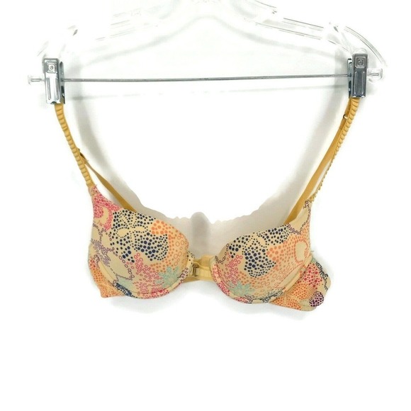 Lily Of France Womens Push Up Bra Multicolor Floral Stretch Underwire Padded 34A - Picture 1 of 11